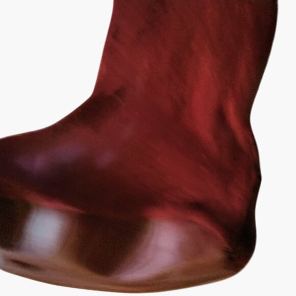 Boot Bag Carry Storage Cowboy Western Travel Shoe Case Red Felt Leather Vintage - Picture 6 of 8